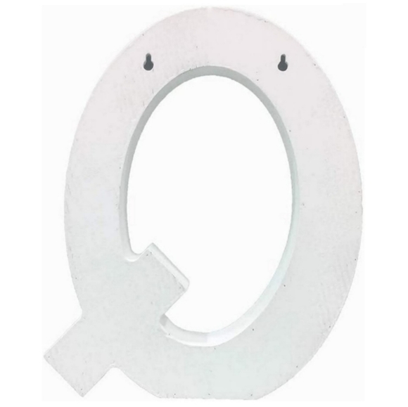 Large Distressed White Wall Desk Letter Q - Picture 14 of 15